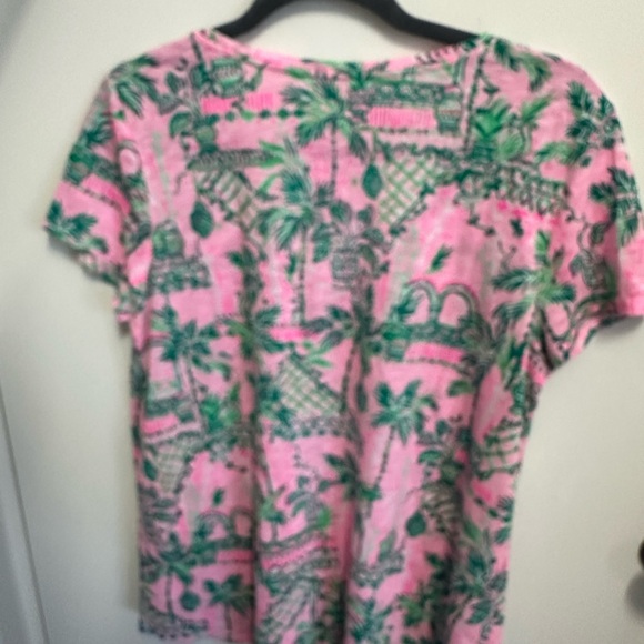 Lilly Pulitzer Etta v neck short sleeve top Size L - Picture 2 of 4